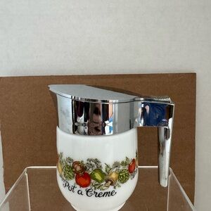 Vtg. Gemco Spice if Life Creamer “Pot of Creme”W/Hinged Metal Lid.
